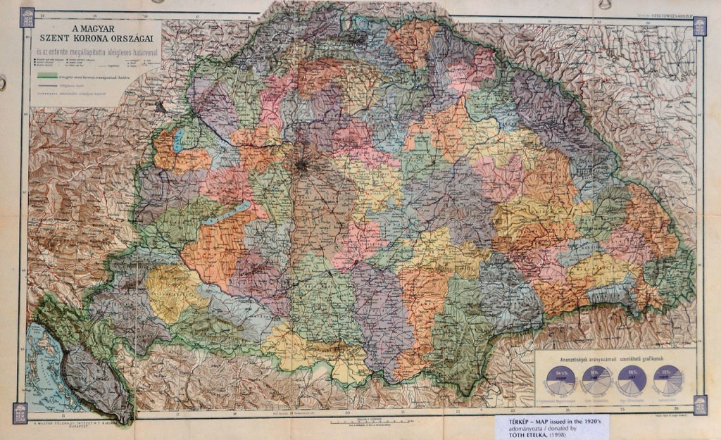 Map of Historic Hungary. From the collection of AHM, donated by Etelka Tóth.