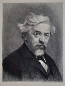 Jenő Doby - Self-portrait, copperplate engraving