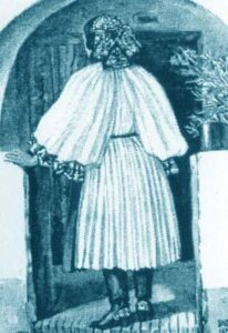 Fig. 7: Woman of Ormánság, dressed in white homespun linen.