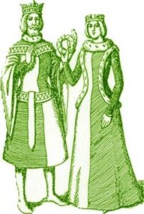 Fig. 19: Hungarian royal couple from a Székely mural painting. 13th century.